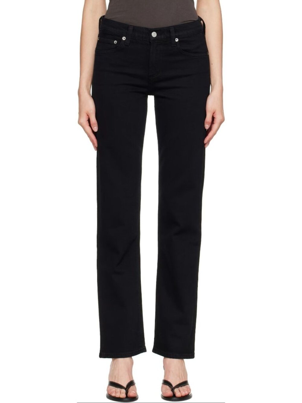 Agolde Low Rise Slim Jeans Classic Denim Casual Normcore Black Basic Womens 27